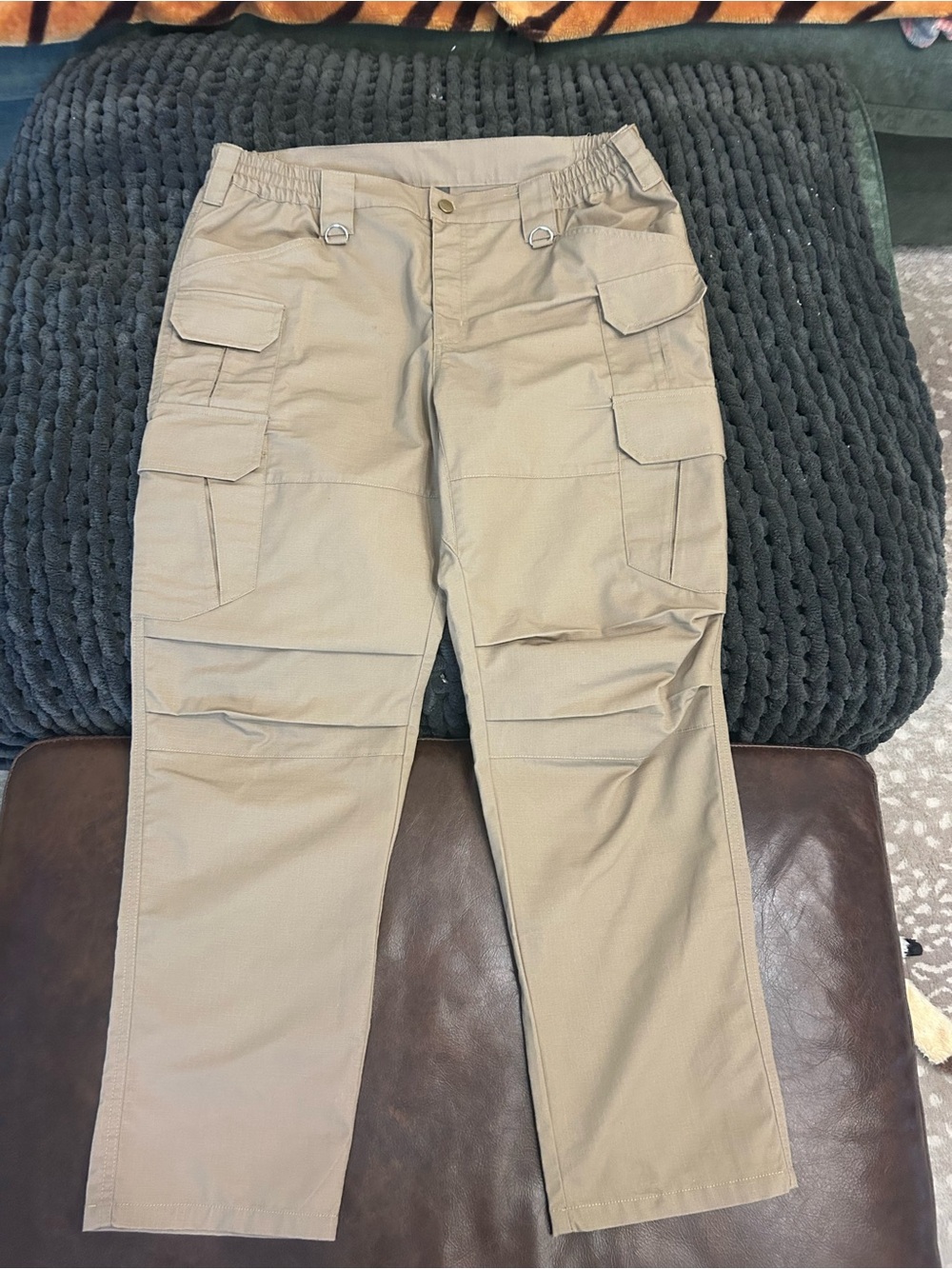 Men's Cargo Pants - Beige Utility Trousers